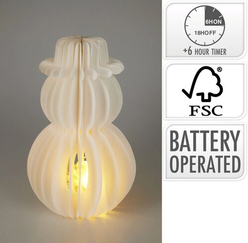 H&S Sneeuwpop Papier 39Cm Led