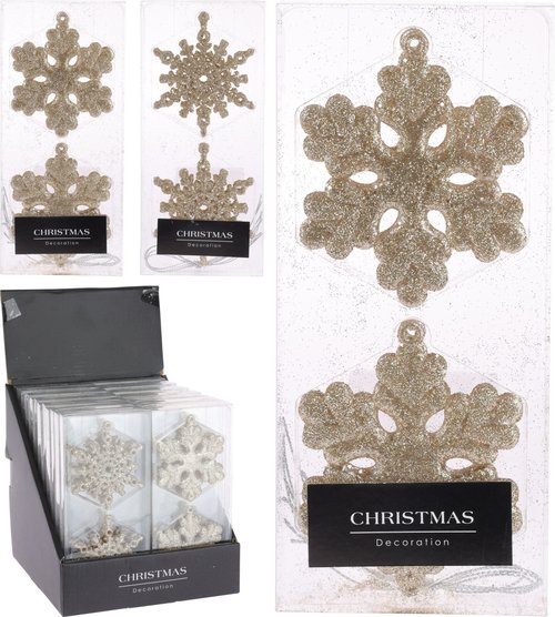 H&S Sneeuwvlok Acryl Set4 Goud