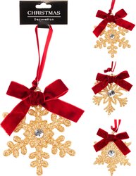 H&S SNEEUWVLOK HANGDECO 10CM GOUD - afbeelding 1
