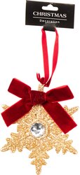 H&S SNEEUWVLOK HANGDECO 10CM GOUD - afbeelding 3