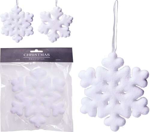 H&S SNEEUWVLOK HANGDECO 15CM 2ASS - afbeelding 1