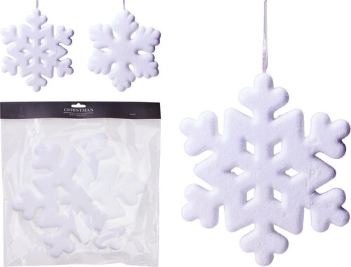 H&S SNEEUWVLOK HANGDECO 30CM 2ASS - afbeelding 1