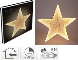 H&S STER 59CM 248LED STOF GOUD - afbeelding 1