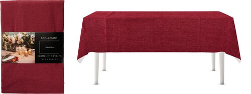 H&S TAFELKLEED 140X240CM BURGUNDY - afbeelding 1