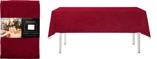 H&S TAFELKLEED 140X240CM BURGUNDY - afbeelding 1