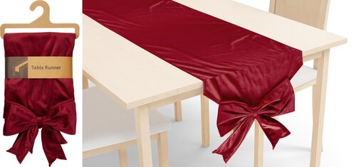 H&S TAFELLOPER 33X240CM BORDEAUX - afbeelding 1
