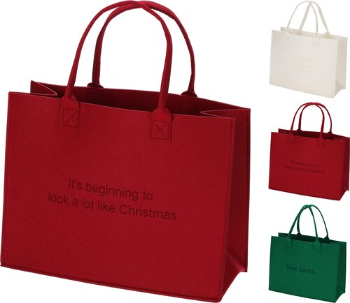 H&S TAS VILT 44X34X18CM 3ASS XMASS - afbeelding 1