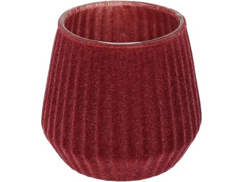 H&S Theelichthouder 9Cm Glas Rpink