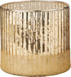H&S THEELICHTHOUDER 9X9CM CHAMPAGN