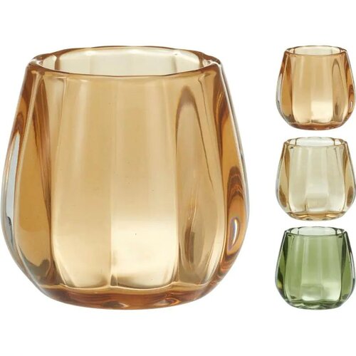 H&S Theelichthouder Glas 3Ass