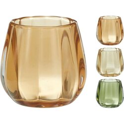 H&S Theelichthouder Glas 3Ass