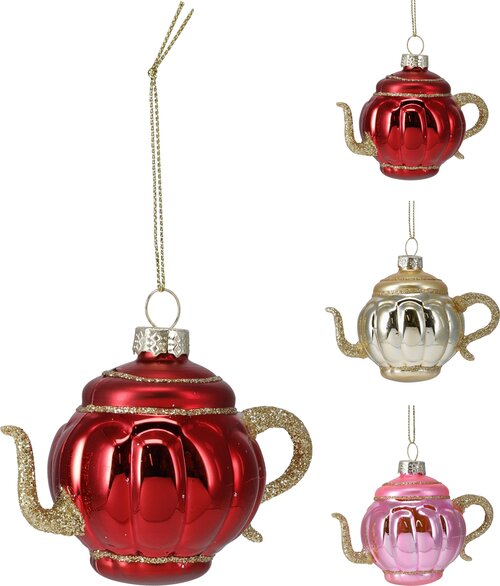 H&S THEEPOT HANG DECO 9X5X7CM 3ASS - afbeelding 1