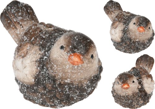 H&S Vogel Met Sneeuw Glitter 64Mm