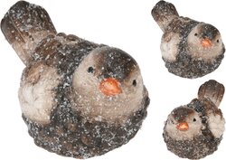 H&S Vogel Met Sneeuw Glitter 64Mm