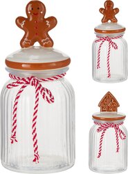 H&S VOORRAADPOT GLAS 950ML 2ASS - afbeelding 1