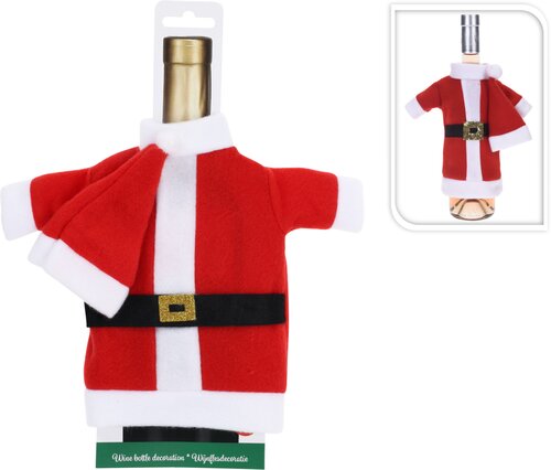 H&S Wijnfles Kerstjas Rood Wit