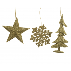 Hanger plastic glitter lichtgoud a3