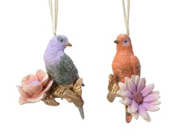 Hanger vogel op bloem 2 assorti