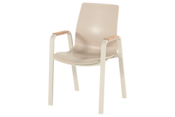 Hartman Flow stackable armchair sand with teak look armrests - afbeelding 1