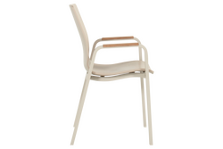 Hartman Flow stackable armchair sand with teak look armrests - afbeelding 2