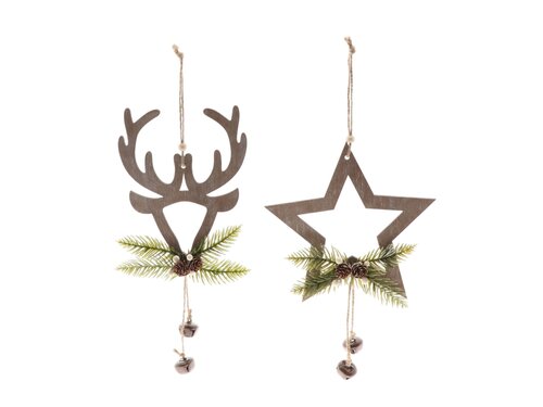 HBX Hanger Star/Reindeer 2Ass L20W3H20