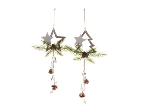 HBX Hanger Star & Tree Noel 2Ass L16W3H18