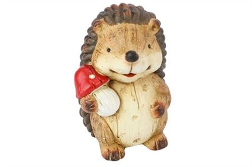 HBX Natural Living Deco Hedgehog Jolly Mushroom 12.5x10.6 H15.8