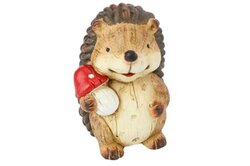 HBX Natural Living Deco Hedgehog Jolly Mushroom 12.5x10.6 H15.8