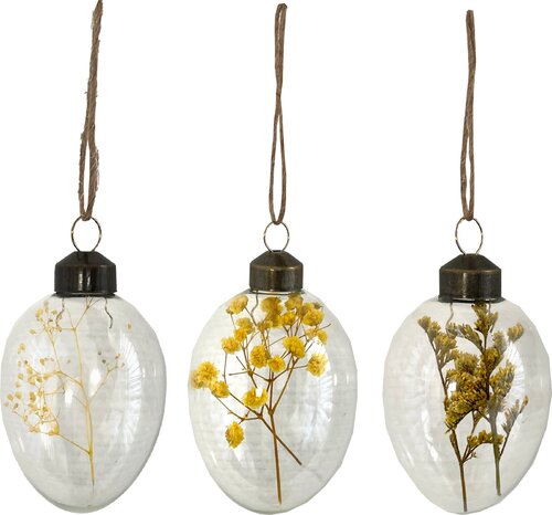 HBX NATURAL LIVING Hang. ei droog bloem l6.5b5.0 geel