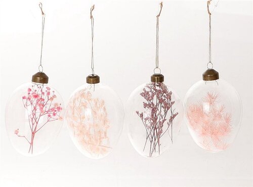 HBX NATURAL LIVING Hang. ei droog bloemen l8b6cm roze