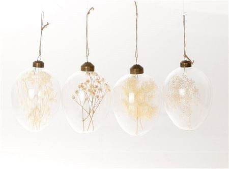 HBX NATURAL LIVING Hang. ei droog bloemen l8b6cm wit