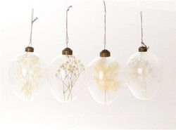 HBX NATURAL LIVING Hang. ei droog bloemen l8b6cm wit