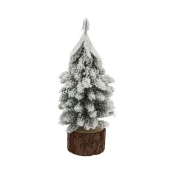 HBX Natural living kerstboompje met sneeuw h19cm groen/wit