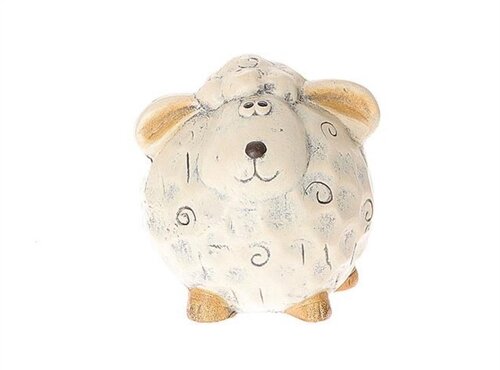 HBX NATURAL LIVING Schaap bolli l8.5b8.5h9.5cm wit