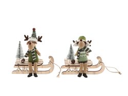HBX Reindeer Cozy On Sledge  2Ass L18W7H16