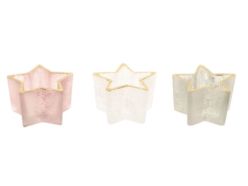 HBX Tealight Star Cluny 3Ass H6.6D10.8