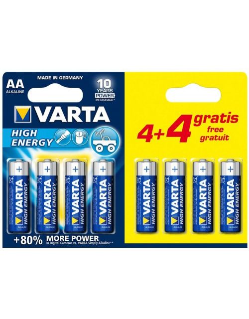Varta high energy batterij AA 8 stuks