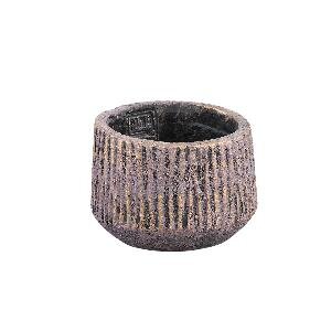 PTMD Holden Purple cement pot round gold finish S
