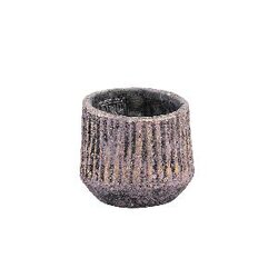 PTMD Holden Purple cement pot round gold finish XS