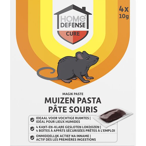 HOME DEFENSE® Muizenlokdoos Pasta 'Magik Paste' 3+1 stuks
