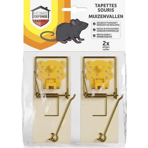 HOME DEFENSE® Muizenvallen Hout 2 stuks