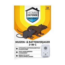 HOME DEFENSE® Muizenverjager en Rattenverjager 3-in-1 220m²