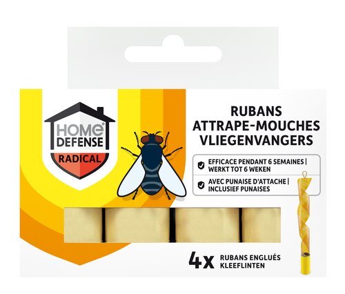 HOME DEFENSE® Vliegenvangers Kleeflinten 4 stuks
