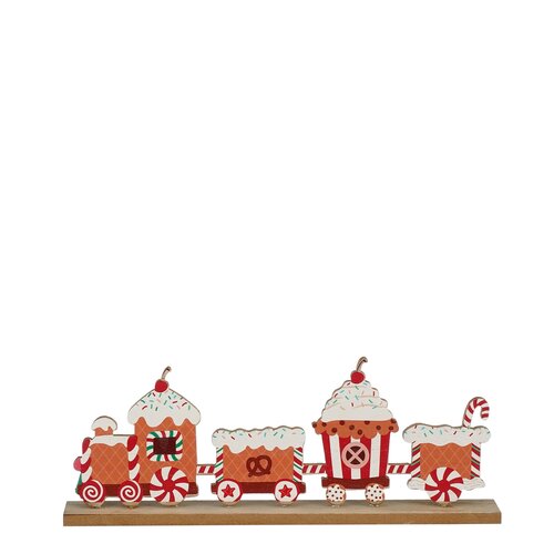 House of Seasons Decoratie trein rood FSC Mix - l30xb4xh11cm