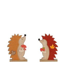 House of Seasons Egel oranje d.geel 2 assorti FSC Mix - l16,5xb5xh23,5cm