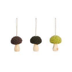 House of Seasons Ornament paddestoel bruin 3 assorti - l5,5xb5,5xh8,5cm