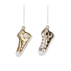 House of Seasons Ornament schoen goud 2 assorti - l10xb4xh6,5cm