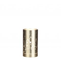 House of Seasons Windlicht  d9h16cm goud