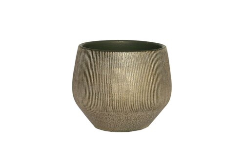 HS Pot hamar d18h16cm groen/goud