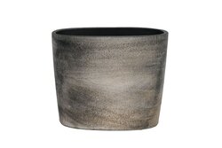 HS Pot hamar ov 28x13x23cm zwart/goud